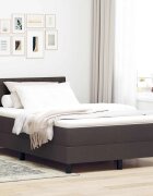 vidaXL Легло с пружинирана основа Тъмен кафяв 120 x 190 cm текстил