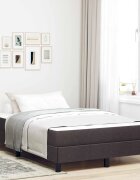 vidaXL Легло с пружинирана основа Тъмен кафяв 120 x 190 cm текстил