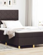 vidaXL Легло с пружинирана основа Тъмен кафяв 120 x 200 cm текстил