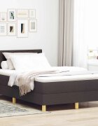 vidaXL Легло с пружинирана основа Тъмен кафяв 120 x 200 cm текстил