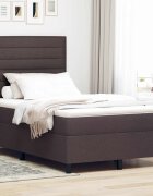 vidaXL Легло с пружинирана основа Тъмен кафяв 120 x 200 cm текстил