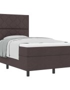 vidaXL Легло с пружинирана основа Тъмен кафяв 120 x 200 cm текстил