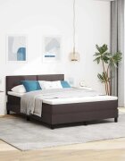 vidaXL Легло с пружинирана основа Тъмен кафяв 140 x 190 cm текстил