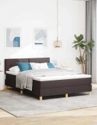 vidaXL Легло с пружинирана основа Тъмен кафяв 140 x 190 cm текстил
