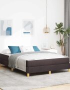vidaXL Легло с пружинирана основа Тъмен кафяв 140 x 190 cm текстил