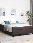 vidaXL Легло с пружинирана основа Тъмен кафяв 140 x 190 cm текстил