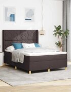 vidaXL Легло с пружинирана основа Тъмен кафяв 140 x 190 cm текстил