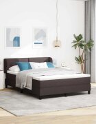 vidaXL Легло с пружинирана основа Тъмен кафяв 140 x 190 cm текстил