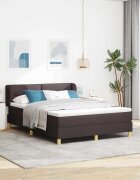 vidaXL Легло с пружинирана основа Тъмен кафяв 140 x 190 cm текстил