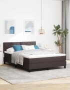 vidaXL Легло с пружинирана основа Тъмен кафяв 140 x 200 cm текстил