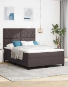 vidaXL Легло с пружинирана основа Тъмен кафяв 140 x 200 cm текстил