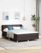 vidaXL Легло с пружинирана основа Тъмен кафяв 160 x 200 cm текстил