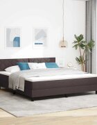vidaXL Легло с пружинирана основа Тъмен кафяв 180 x 200 cm текстил