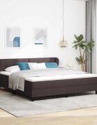 vidaXL Легло с пружинирана основа Тъмен кафяв 180 x 200 cm текстил