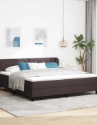 vidaXL Легло с пружинирана основа Тъмен кафяв 180 x 200 cm текстил