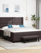 vidaXL Легло с пружинирана основа Тъмен кафяв 180 x 200 cm текстил