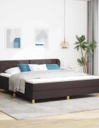 vidaXL Легло с пружинирана основа Тъмен кафяв 180 x 200 cm текстил