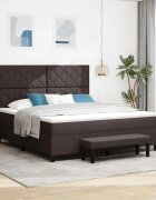 vidaXL Легло с пружинирана основа Тъмен кафяв 180 x 200 cm текстил