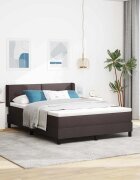 vidaXL Легло с пружинирана основа Тъмен кафяв 190 x 140 см текстил