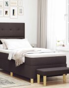 vidaXL Легло с пружинирана основа Тъмен кафяв 200 x 100 cm текстил