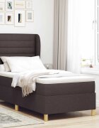 vidaXL Легло с пружинирана основа Тъмен кафяв 200 x 100 cm текстил