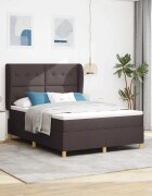 vidaXL Легло с пружинирана основа Тъмен кафяв 200 x 140 cm текстил