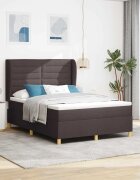 vidaXL Легло с пружинирана основа Тъмен кафяв 200 x 160 см текстил