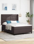 vidaXL Легло с пружинирана основа Тъмен кафяв 200 x 160 см текстил