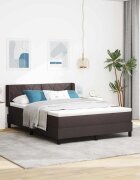 vidaXL Легло с пружинирана основа Тъмен кафяв 200 x 160 см текстил