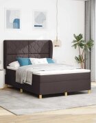 vidaXL Легло с пружинирана основа Тъмен кафяв 200 x 160 см текстил