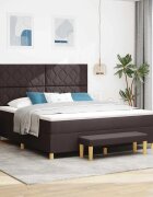 vidaXL Легло с пружинирана основа Тъмен кафяв 200 x 180 cm текстил