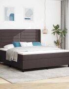 vidaXL Легло с пружинирана основа Тъмен кафяв 200 x 180 cm текстил