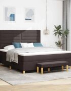 vidaXL Легло с пружинирана основа Тъмен кафяв 200 x 180 cm текстил