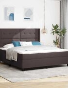 vidaXL Легло с пружинирана основа Тъмен кафяв 200 x 180 cm текстил