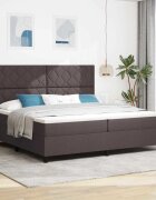 vidaXL Легло с пружинирана основа Тъмен кафяв 200 x 200 cm текстил
