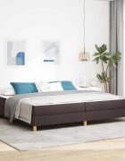 vidaXL Легло с пружинирана основа Тъмен кафяв 200 x 200 cm текстил