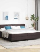 vidaXL Легло с пружинирана основа Тъмен кафяв 200 x 200 cm текстил