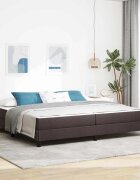 vidaXL Легло с пружинирана основа Тъмен кафяв 200 x 200 cm текстил
