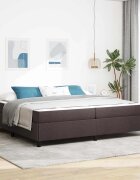 vidaXL Легло с пружинирана основа Тъмен кафяв 200 x 200 cm текстил