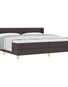vidaXL Легло с пружинирана основа Тъмен кафяв 200 x 200 cm текстил
