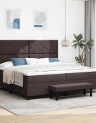 vidaXL Легло с пружинирана основа Тъмен кафяв 200 x 200 cm текстил