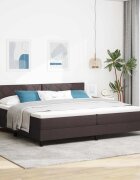 vidaXL Легло с пружинирана основа Тъмен кафяв 200 x 200 cm текстил