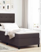 vidaXL Легло с пружинирана основа Тъмен кафяв 80 x 200 cm текстил