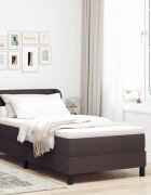 vidaXL Легло с пружинирана основа Тъмен кафяв 80 x 200 cm текстил