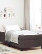 vidaXL Легло с пружинирана основа Тъмен кафяв 90 x 190 cm текстил