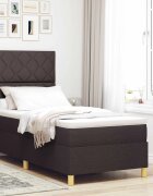 vidaXL Легло с пружинирана основа Тъмен кафяв 90 x 190 cm текстил