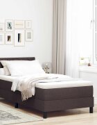 vidaXL Легло с пружинирана основа Тъмен кафяв 90 x 190 cm текстил