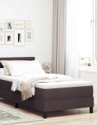 vidaXL Легло с пружинирана основа Тъмен кафяв 90 x 200 cm текстил