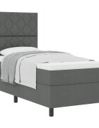 vidaXL Легло с пружинирана основа Тъмен сив 100 x 200 cm текстил