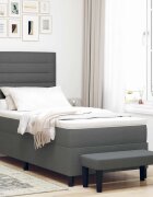 vidaXL Легло с пружинирана основа Тъмен сив 100 x 200 cm текстил